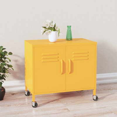 Vidaxl Storage Cabinet Mustard Yellow 60X35X56 Cm Steel from B&Q