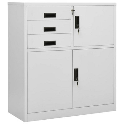 Vidaxl Office Cabinet Light Grey 90X40X102 Cm Steel from B&Q