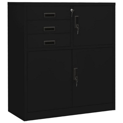 Vidaxl Office Cabinet Black 90X40X102 Cm Steel from B&Q