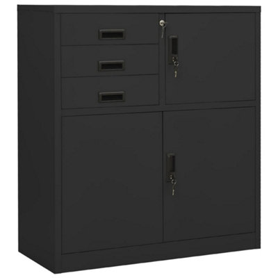 Vidaxl Office Cabinet Anthracite 90X40X102 Cm Steel from B&Q