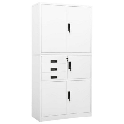 Vidaxl Office Cabinet 90X40x180 Cm Steel White