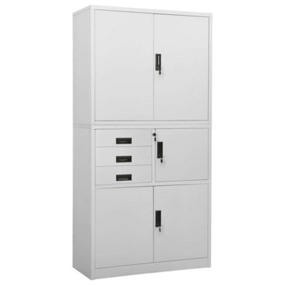 Vidaxl Office Cabinet Light Grey 90X40X180 Cm Steel from B&Q
