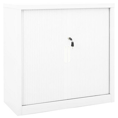 Vidaxl Sliding Door Cabinet White 90X40X90 Cm Steel from B&Q