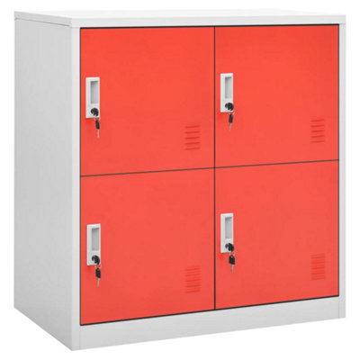 Vidaxl Light/Grey/Red Locker Cabinet And 90X45x92.5 Cm Steel