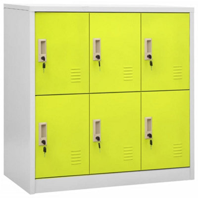 B&Q -  Locker Cabinet Light Grey And Green 90X45X92.5 Cm Steel