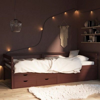 Vidaxl Bed Frame With Storage Without Mattress 90X200 Cm Dark/Brown