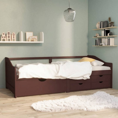 Vidaxl 3-Seater Day Bed Without Mattress Dark Brown Solid Pinewood 90X200Cm from B&Q