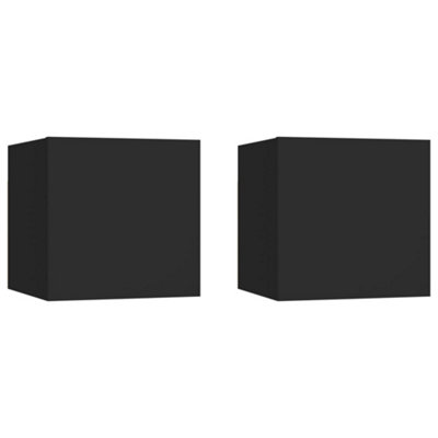 Vidaxl Bedside Cabinets 2 Pcs 30.5X30x30 Cm Engineered Wood Black