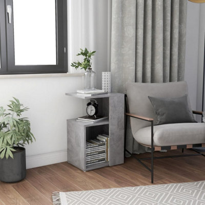 B&Q -  Side Table Concrete Grey 36X30X56 Cm Engineered Wood Side Tables