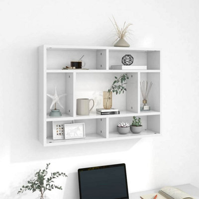 B&Q -  Wall Shelf White 75X16X55 Cm Engineered Wood