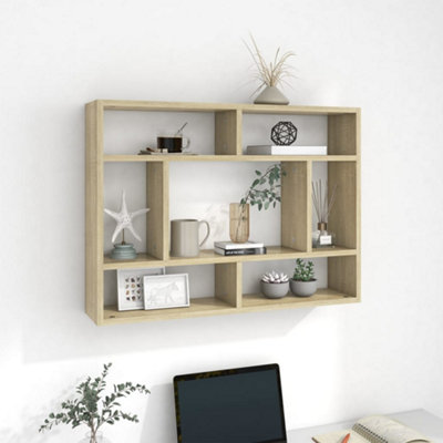 Vidaxl Wall Shelf Sonoma Oak 75X16X55 Cm Engineered Wood from B&Q