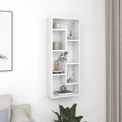 B&Q -  Wall Shelf White 36X16X90 Cm Engineered Wood