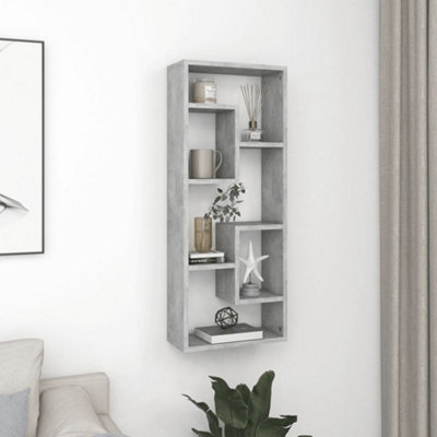 Vidaxl Wall Shelf Concrete Grey 36X16x90 Cm Engineered Wood B&Q
