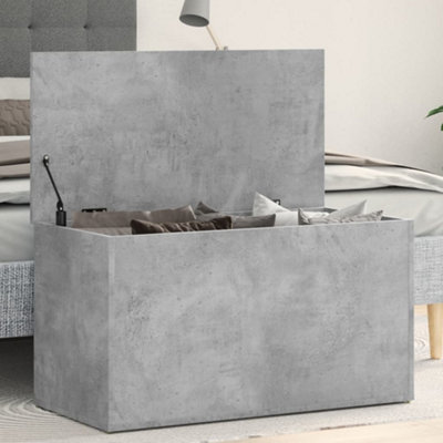 Vidaxl Grey Storage Chest Concrete 84X42x46 Cm Engineered Wood