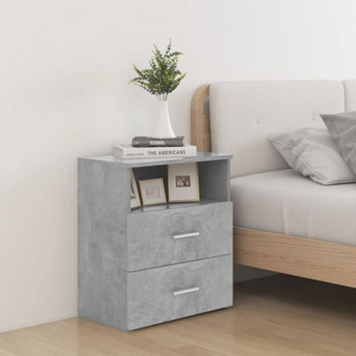 VidaXL Bedside Cabinet - Concrete Grey - 50x32x60cm - Engineered Wood - Image 3