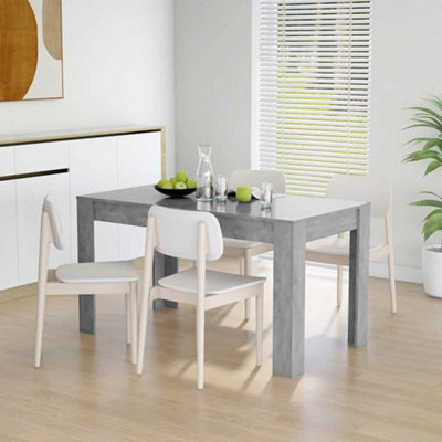 Beerhub Concrete Grey Modern Wooden 4 Person Dining Table Wood Dinner Kitchen Tables Sturdy - Image 4