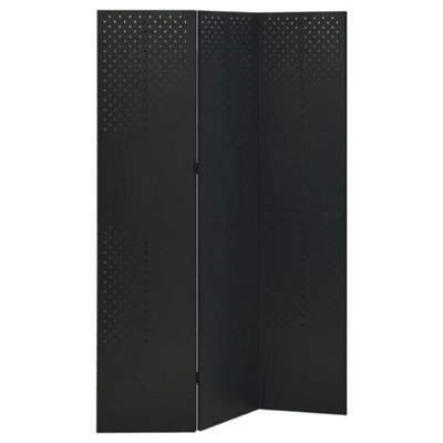 Vidaxl 3-Panel Room Divider Black 120X180 Cm Steel Room Dividers from B&Q