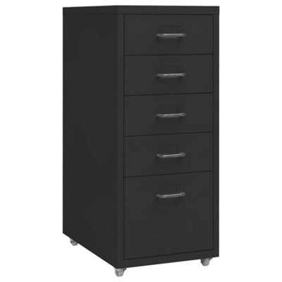 B&Q -  Mobile File Cabinet Black 28X41X69 Cm Metal