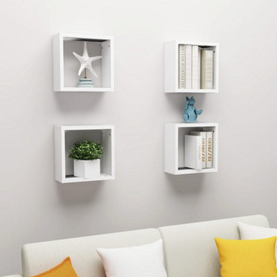 Vidaxl Wall Cube Shelves 4 Pcs 30X15x30 Cm White