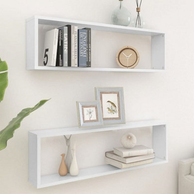 Vidaxl Wall Cube Shelf 2 Pcs White 100X15X30 Cm Engineered Wood from B&Q