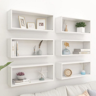 Vidaxl Wall Cube Shelf 6 Pcs 60X15x23 Cm Engineered Wood White