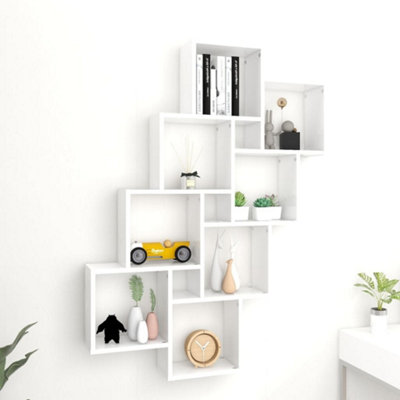 Vidaxl Wall Cube Shelf White 90X15X119 Cm Engineered Wood from B&Q
