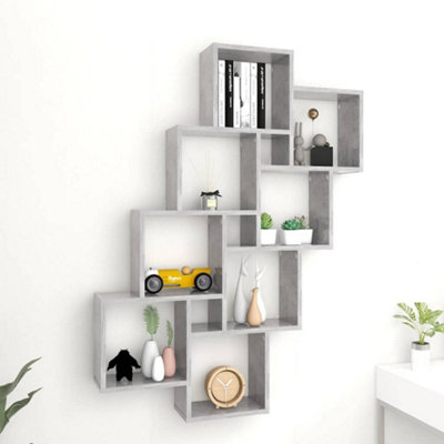 Vidaxl Wall Cube Shelf Concrete Grey 90X15X119 Cm Engineered Wood from B&Q