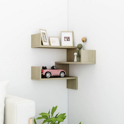 Vidaxl Wall Corner Shelf Sonoma Oak 40X40X50 Cm Engineered Wood from B&Q