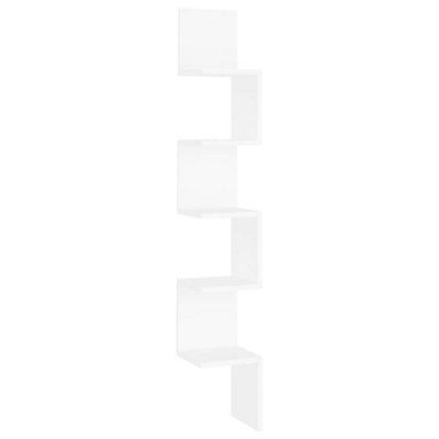 Vidaxl Wall Corner Shelf White 20X20X127.5 Cm Engineered Wood from B&Q