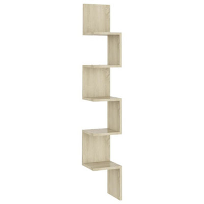 Vidaxl Wall Corner Shelf Sonoma Oak 20X20X127.5 Cm Engineered Wood from B&Q
