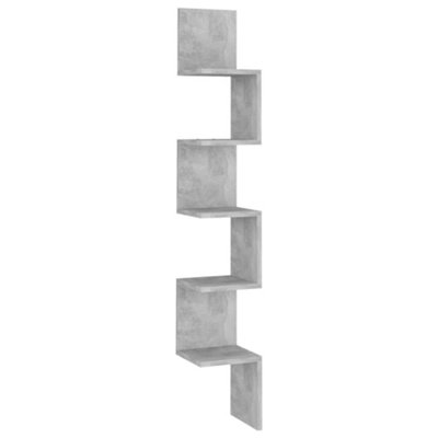 Vidaxl Wall Corner Shelf Concrete Grey 20X20X127.5 Cm Engineered Wood from B&Q