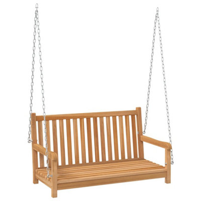 Vidaxl Swing Bench Solid Teak Wood 114X60X64 Cm from B&Q