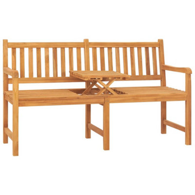 Vidaxl 3-Seater Garden Bench With Table 150 Cm Solid Teak Wood