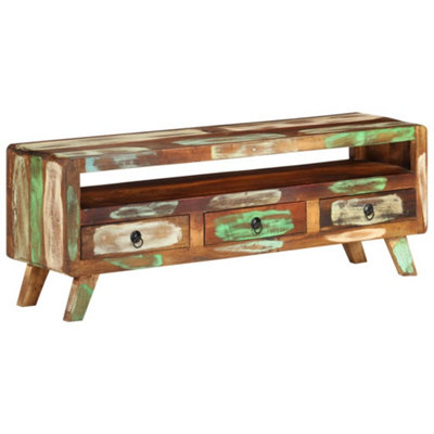 Vidaxl Tv Cabinet Multicolour 110X30X40 Cm Solid Reclaimed Wood from B&Q