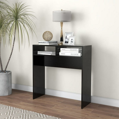 Vidaxl Black Console Table 78X30x80 Cm Engineered Wood Console Tables