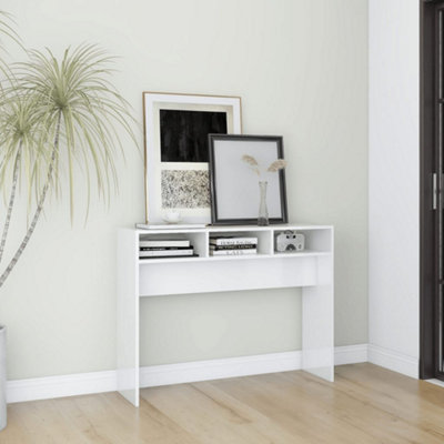 Modern Console Table Display Hallway Table Behind Sofa Couch Table Wooden Hall - Image 3