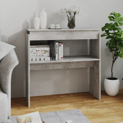 Vidaxl Console Table Concrete 80X30x80 Cm Engineered Wood Console Tables Grey