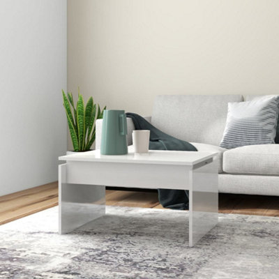 B&Q -  Coffee Table High Gloss White 68X50X38 Cm Engineered Wood