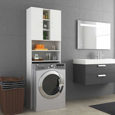 Vidaxl Washing Machine Cabinet 64X25.5x190 Cm White