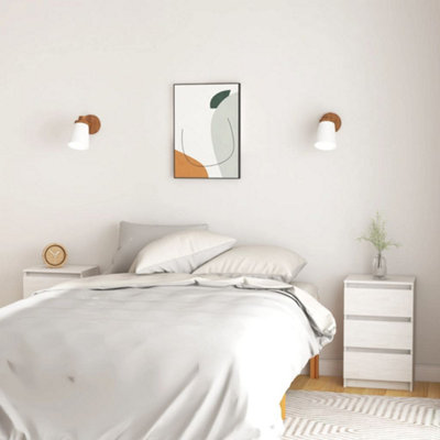 VidaXL Bedside Cabinets - 2 Pcs White - Solid Pine Wood - 40x29.5x64 cm - Image 3