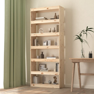 Vidaxl Book Cabinet/room Divider 80X30X199.5 Cm Solid Wood Pine Book Cabinets