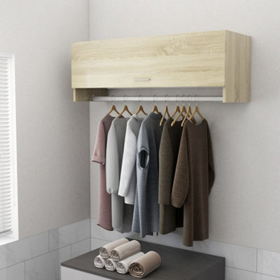 Vidaxl Wardrobe Sonoma Oak 100X32.5X35 Cm Engineered Wood Wardrobes from B&Q