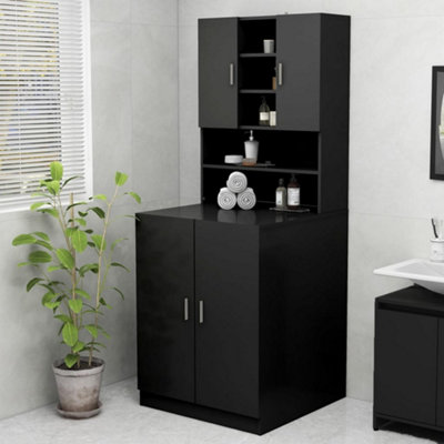 Vidaxl Washing Machine Cabinet 70.5X25.5x90 Cm Black