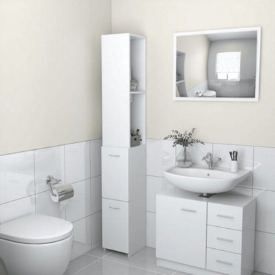 Vidaxl Bathroom Cabinet 25X26.5x170 Cm Engineered Wood Bathroom Cabinets White