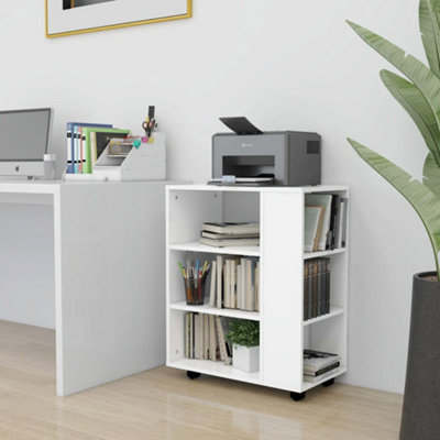 B&Q -  Rolling Cabinet White 60X35X75 Cm Engineered Wood Storage Cabinets
