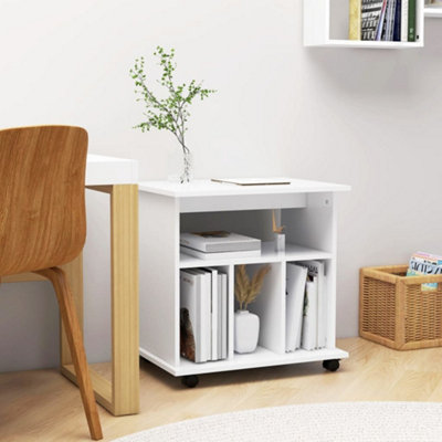 B&Q -  Rolling Cabinet White 60X45X60 Cm Engineered Wood