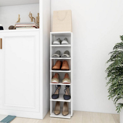 B&Q -  Shoe Cabinet White 27.5X27X102 Cm Engineered Wood