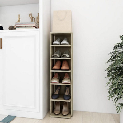 Vidaxl Shoe Cabinet Sonoma Oak 27.5X27X102 Cm Engineered Wood from B&Q