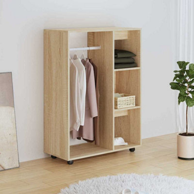 vidaXL Wardrobe - Sonoma Oak - 80x40x110 cm - Engineered Wood - Brown - Image 3