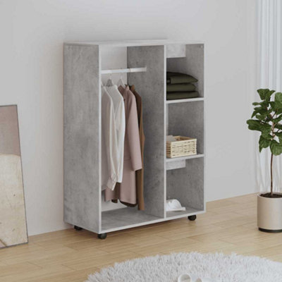 Vidaxl Wardrobe Concrete Grey Engineered Wood Storage Cabinet Cloth Organiser - Image 3